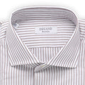 Shirt - Tricolor Striped Cotton Single Cuff Italian Collar