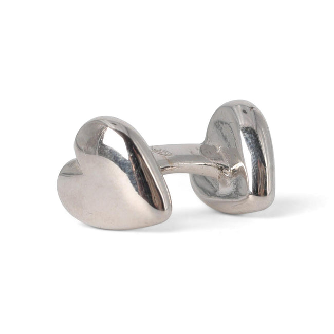 Cufflinks - Double Heart Rhodium