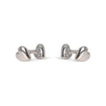 Cufflinks - Double Heart Rhodium