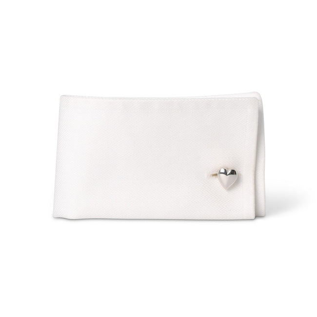 Cufflinks - Double Heart Rhodium