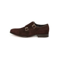 2 Buckles Monks in Brown Stretch Suede