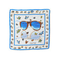 Blue Words Silk Pocket Square