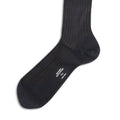 Plain Navy and Brown Blue Plated Cotton Long Socks