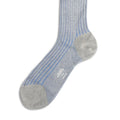 Plain Vape Grey and Light Blue Plated Cotton Long Socks