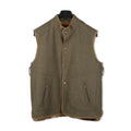 Waistcoat - Herringbone Tweed Wool Buttoned Fur-Lined