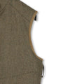 Waistcoat - Herringbone Tweed Wool Buttoned Fur-Lined