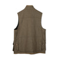Waistcoat - Herringbone Tweed Wool Buttoned High Collar