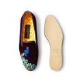 Slippers ALBERT Plain Colour Velvet With Large Embroidery