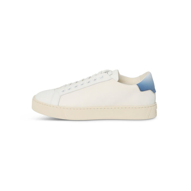 Sneakers - Bi-Material Microfiber & Leather Lace-Ups