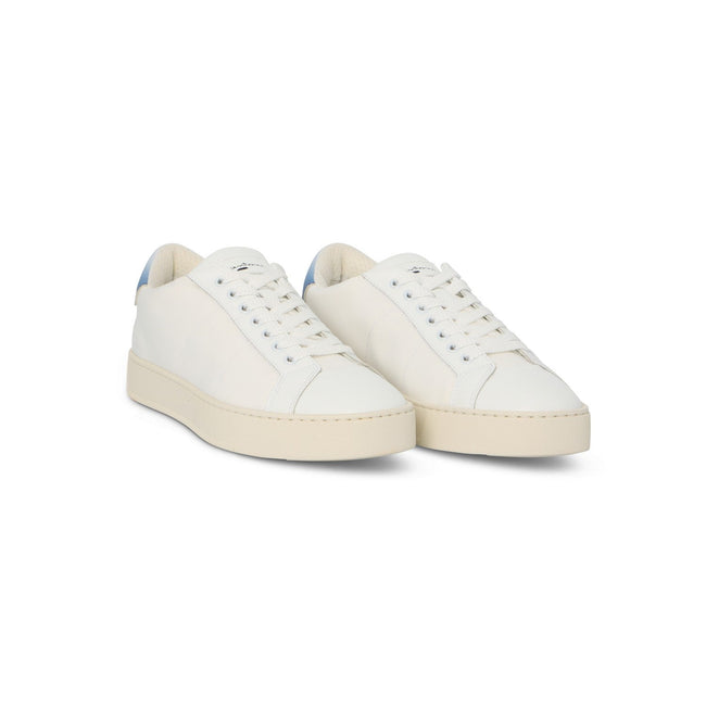 Sneakers - Bi-Material Microfiber & Leather Lace-Ups