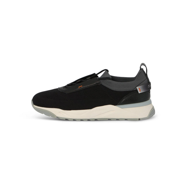 Sneakers - Bi-Material Microfiber & Leather Lace-Ups