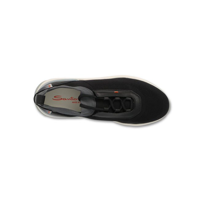 Sneakers - Bi-Material Microfiber & Leather Lace-Ups