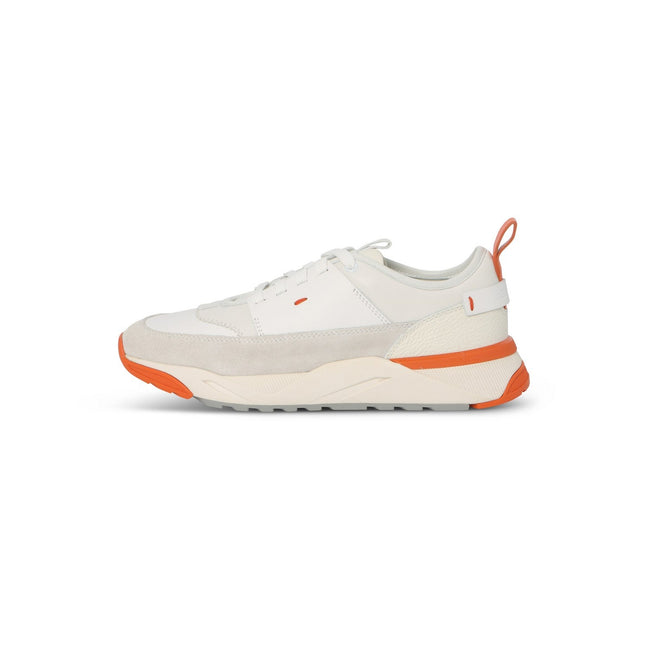 Sneakers - Bi-Material Leather & Suede Lace-Ups