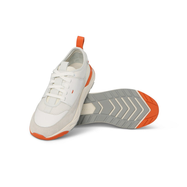 Sneakers - Bi-Material Leather & Suede Lace-Ups