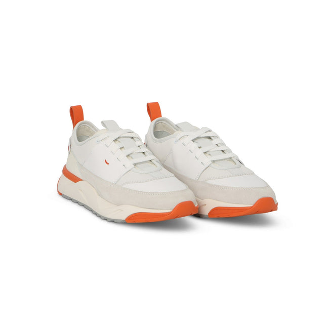 Sneakers - Bi-Material Leather & Suede Lace-Ups
