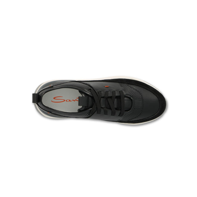 Sneakers - Bi-Material Leather & Suede Lace-Ups