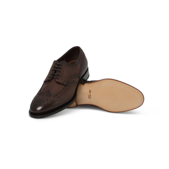 Derbies Full Brogue Plain Colour Leather Lace-Ups