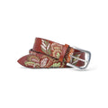 Belt Natural Leather Embroidered Coloured Drawings 