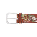 Belt Natural Leather Embroidered Coloured Drawings 