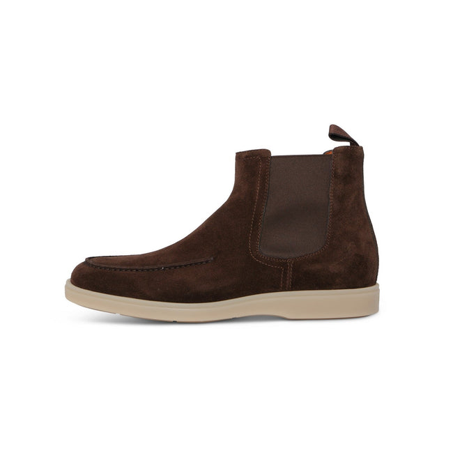 Chelsea Boots - Suede & Rubber Soles + Apron With Elasticated Side Inserts