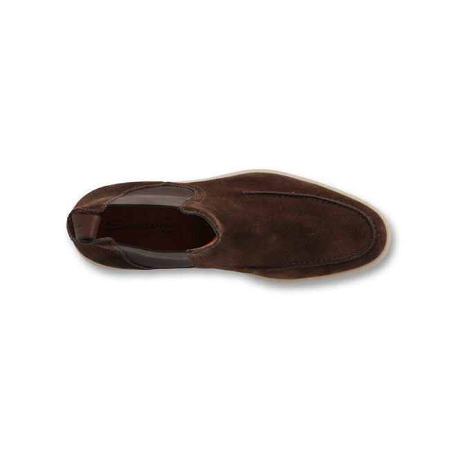 Chelsea Boots - Suede & Rubber Soles + Apron With Elasticated Side Inserts