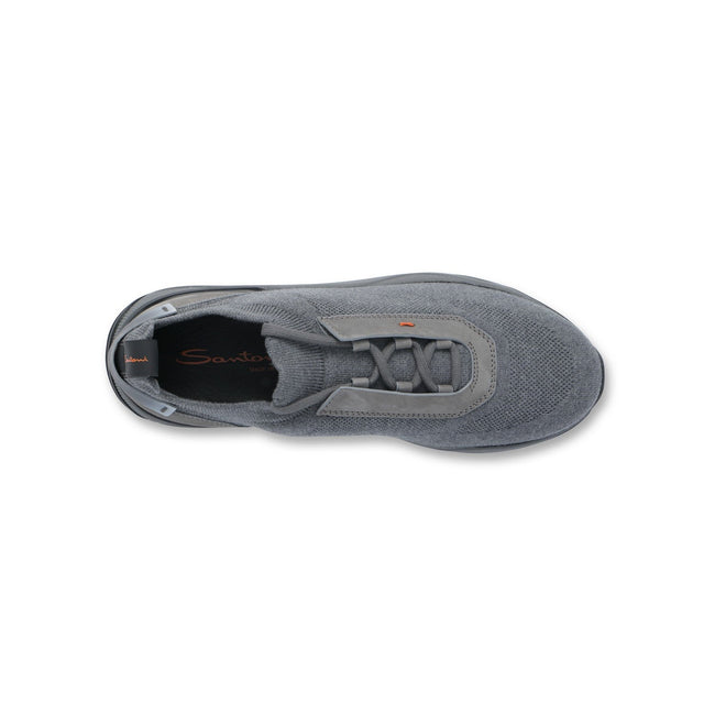 Sneakers - Nubuck, Stretch Knit & Rubber Soles Lace-Ups