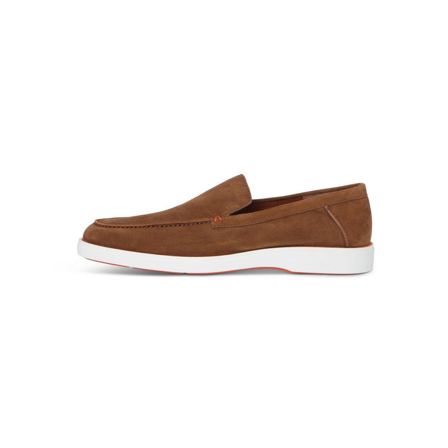 Loafers - Suede & Rubber Soles Orange Stitch Detail