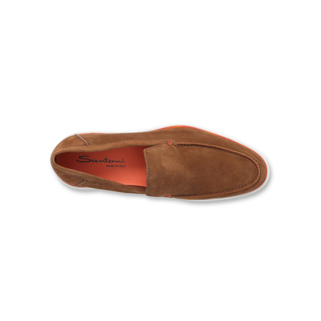 Loafers - Suede & Rubber Soles Orange Stitch Detail