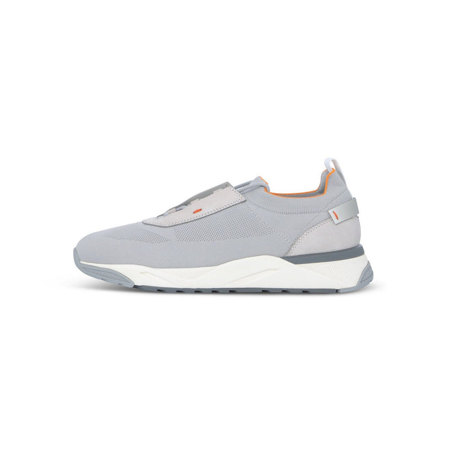 Sneakers - Nubuck, Stretch Knit & Rubber Soles Lace-Ups
