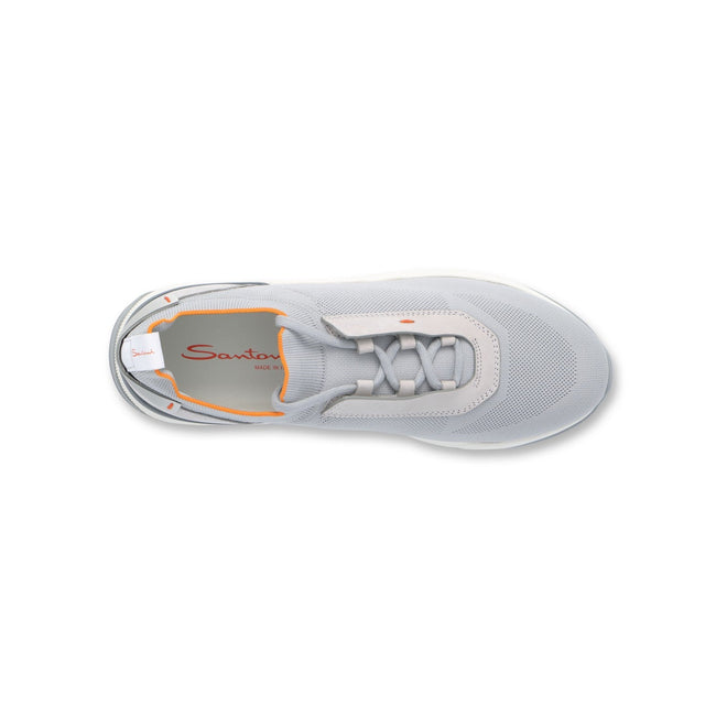 Sneakers - Nubuck, Stretch Knit & Rubber Soles Lace-Ups