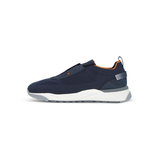 Sneakers - Nubuck, Stretch Knit & Rubber Soles Lace-Ups