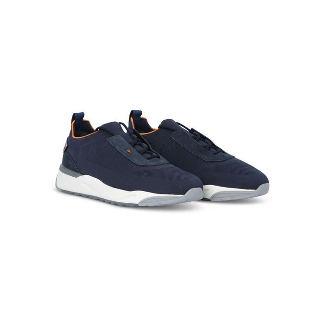 Sneakers - Nubuck, Stretch Knit & Rubber Soles Lace-Ups