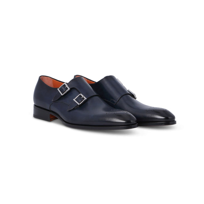 Double Monks - Patinated Leather & Leather Soles + Medallion