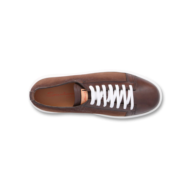 Sneakers - NEW CLEANIC Patinated Leather, Nubuck & Rubber Soles Lace-Ups