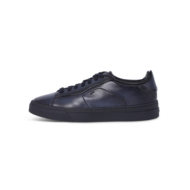 Sneakers - Patinated Leather & Rubber Soles Lace-Ups