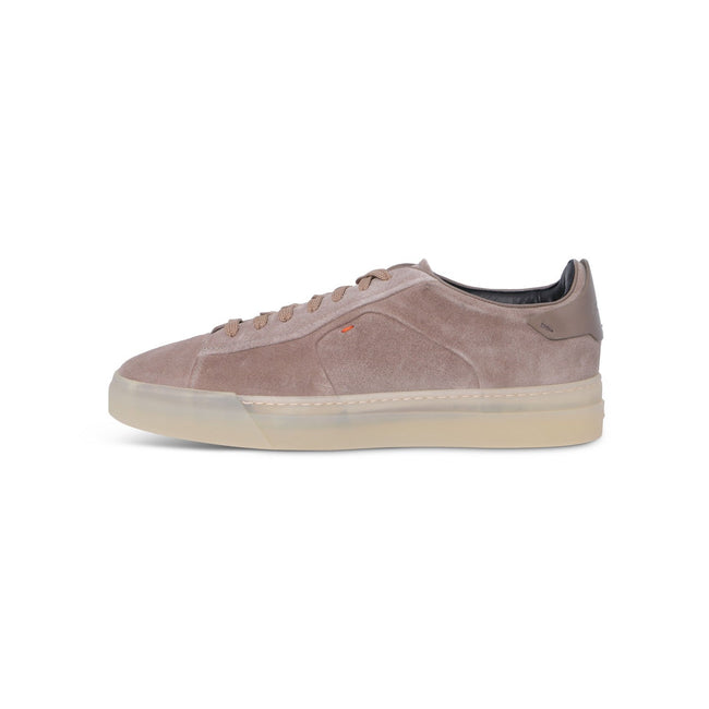 Sneakers - Suede & Transparent Rubber Soles Lace-Ups