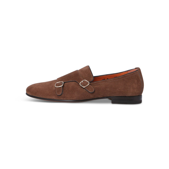 Loafers - Double Buckle Suede & Leather Soles