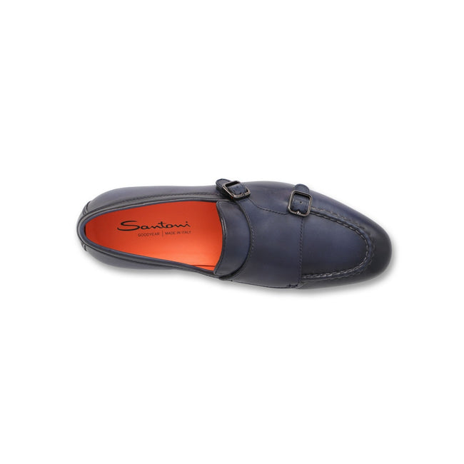 Loafers - Distressed Leather Monk Strap Double Buckle + Apron