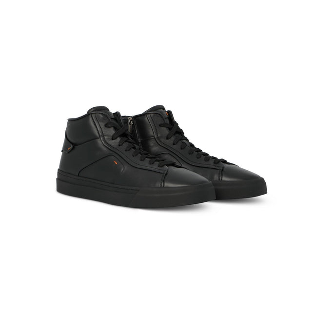 Sneakers - Leather & Rubber Soles Lace-Ups + Zipped