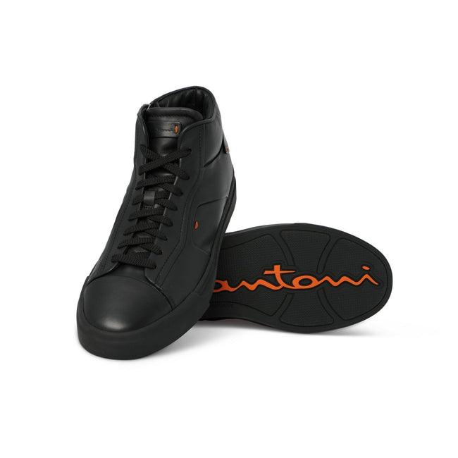 Sneakers - Leather & Rubber Soles Lace-Ups + Zipped