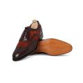 Wingtip Medallion Oxfords - MALVERN III Leather, Suede & Leather Soles Lace-Ups