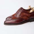 Wingtip Medallion Oxfords - MALVERN III Leather, Suede & Leather Soles Lace-Ups