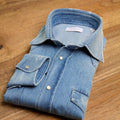 Shirt – Denim Cotton, Single Cuff, Snap-Button, Regular Fit