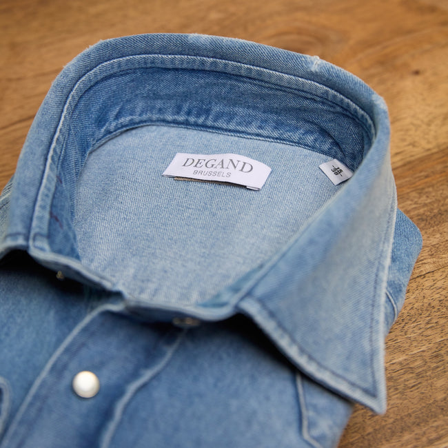 Shirt – Denim Cotton, Single Cuff, Snap-Button, Regular Fit