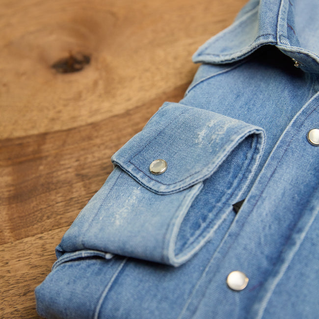 Shirt – Denim Cotton, Single Cuff, Snap-Button, Regular Fit