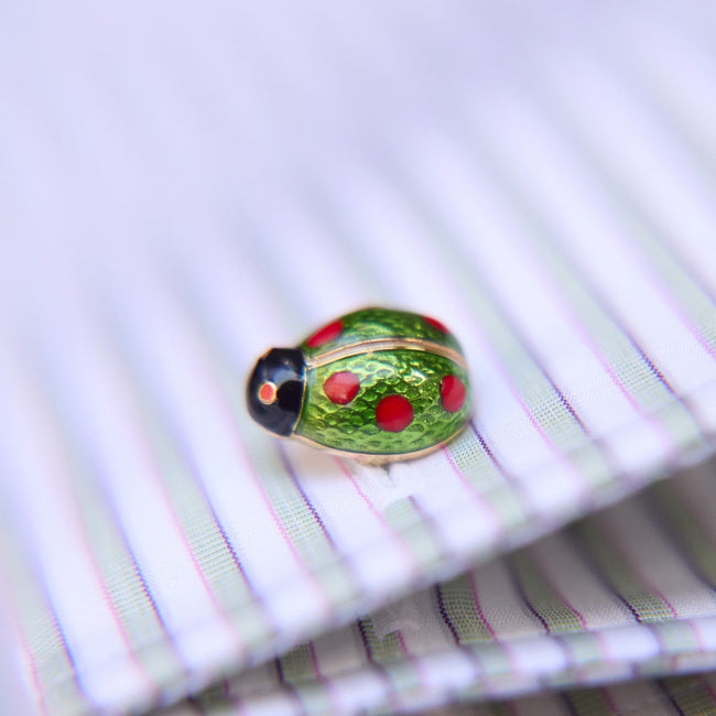 Cufflinks - Ladybirds Sterling Silver & Enamel