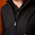 Jacket - Blouson Cashmere Stretch, Stand-Up Collar + Zipped