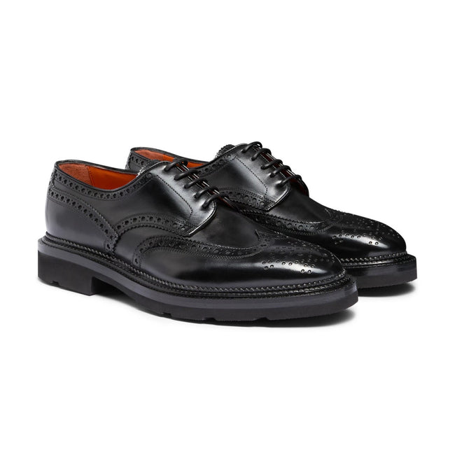 Brogue Medallion Derbies - Leather & Rubber Lug Soles Lace-Ups