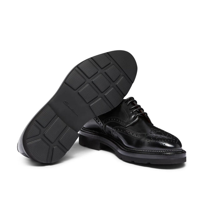 Brogue Medallion Derbies - Leather & Rubber Lug Soles Lace-Ups
