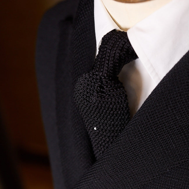 Double-Breasted Blazer - Jersey Wool Knitted Finished Sleeves